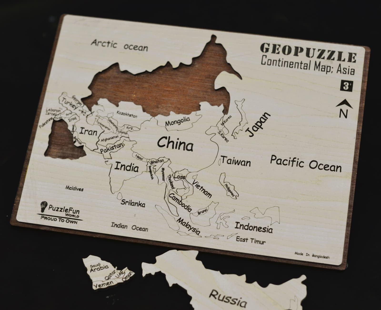 Continental Map Puzzle (Asia) (Non Magnetic)